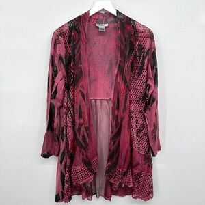 Anis A Jacket Duster Medium‎ Stretch Sheer Flowy Artsy Festival Boho Witchy Goth